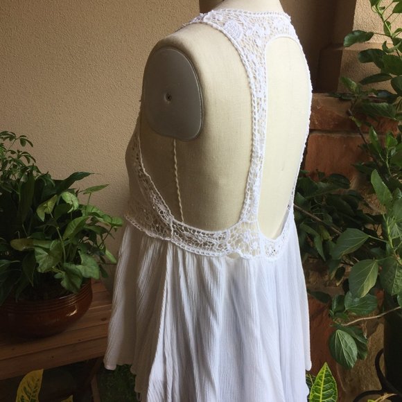 Cotton Candy Flowy BoHo Tunic With Lace Trim (EUC) - Picture 6 of 7